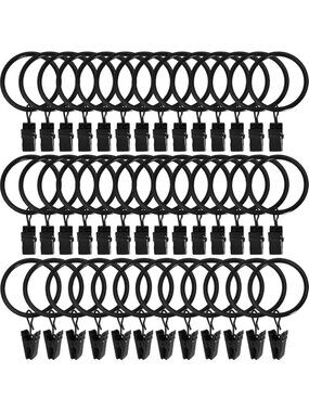 40 Pack Black Metal Curtain Clip Rings - 1.5" Hooks for Drapery & Bows